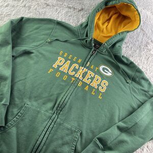 Green Bay Packers Sweatshirt Womens XXL Hoodie Full Zip Hooded Football NFL